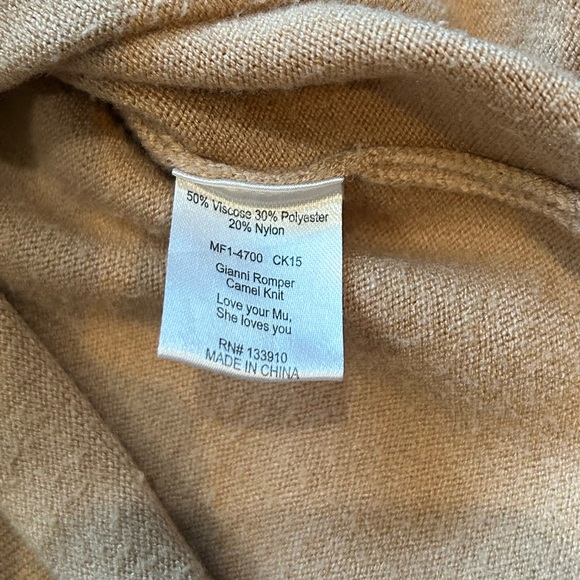 Show Me Your MuMu Camel Knit Romper - Picture 6 of 7